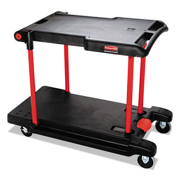 Rubbermaid® Commercial Convertible Utility Cart, Two-shelf, 23.88w X 45.13d X 34.38h, Black freeshipping - TVN Wholesale